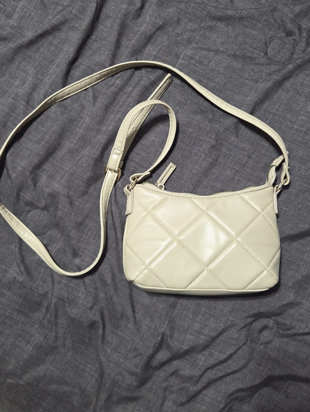 Primark Cream Quilted Mini Crossbody Shoulder Bag Adjustable Strap